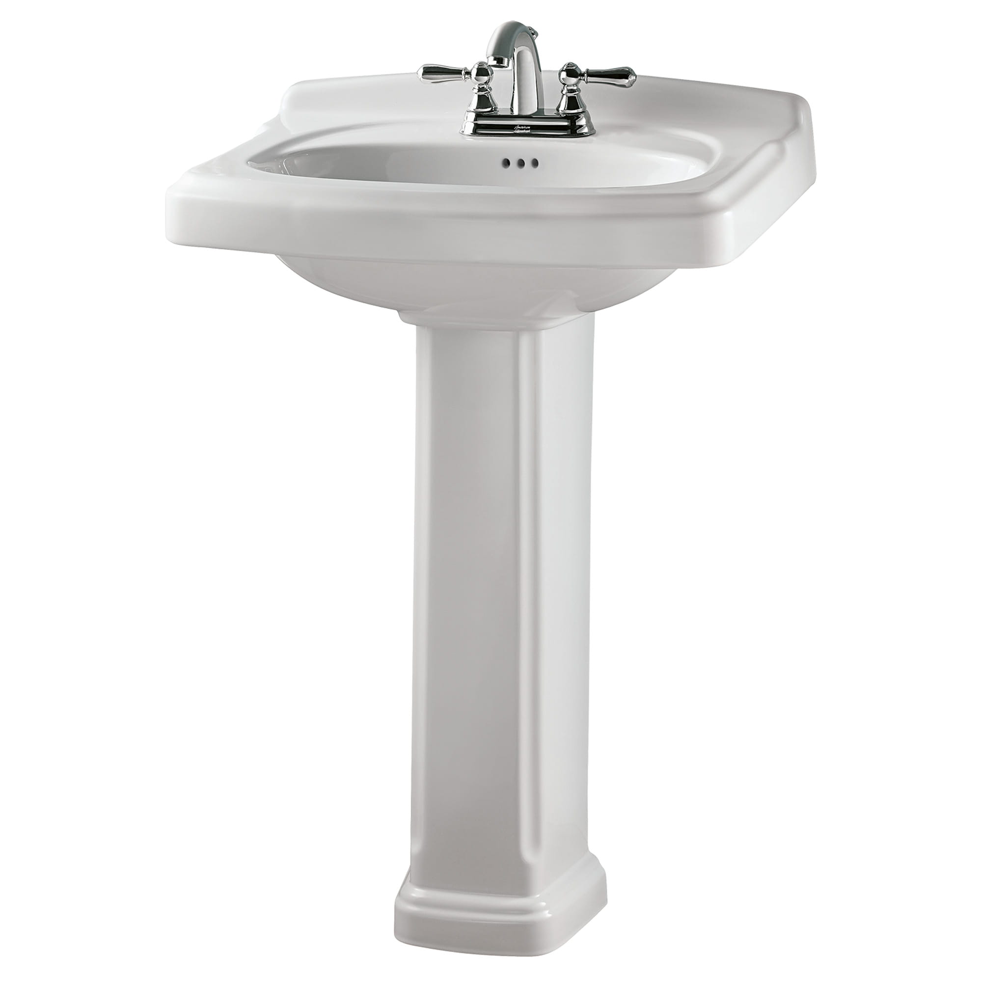 Portsmouth 4 Inch Centerset Pedestal Sink Top and Leg Combination WHITE